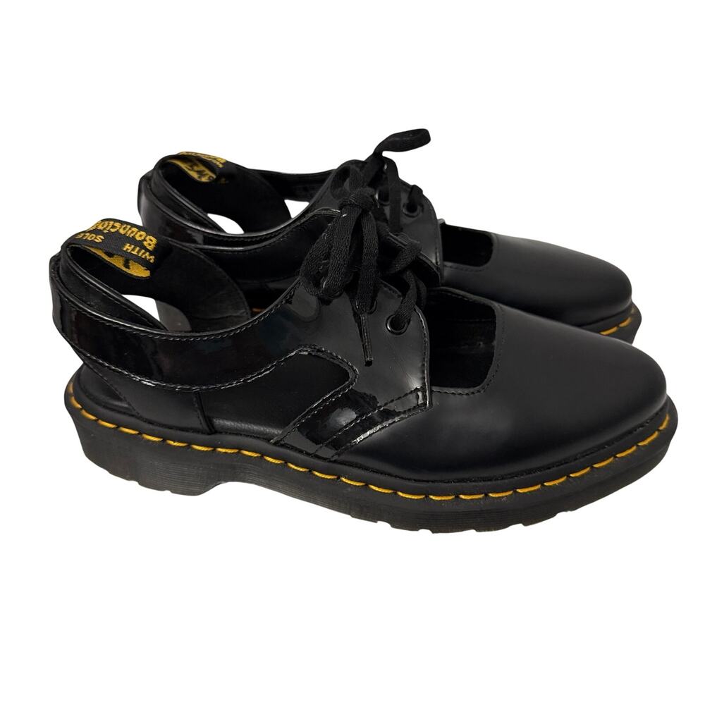 Dr. Martens Genna Cutout Leather Oxfords in Black Womens Size 9